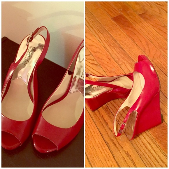 Michael Kors Shoes - ❤️ Michael Kors Red 7.5 Wedge Heel Shoes READ ALL